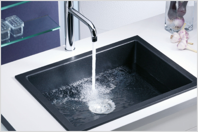 Handmade black kitchen sink