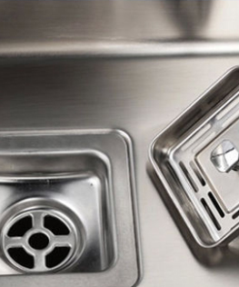 Topmount kitchen sink drain detail